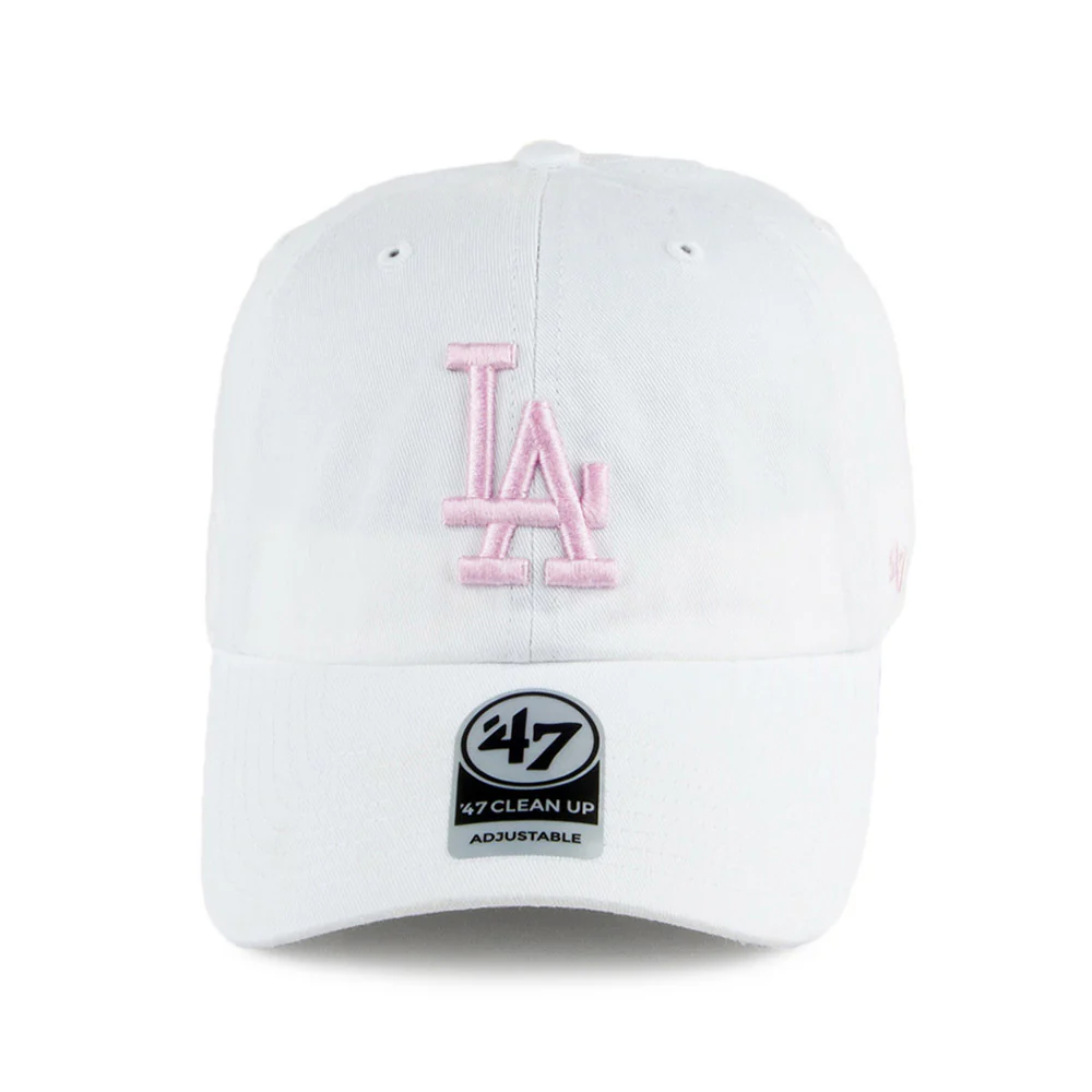 47 Brand L.A. Dodgers Clean Up Baseball Cap - Weiß-Pink - Image 2