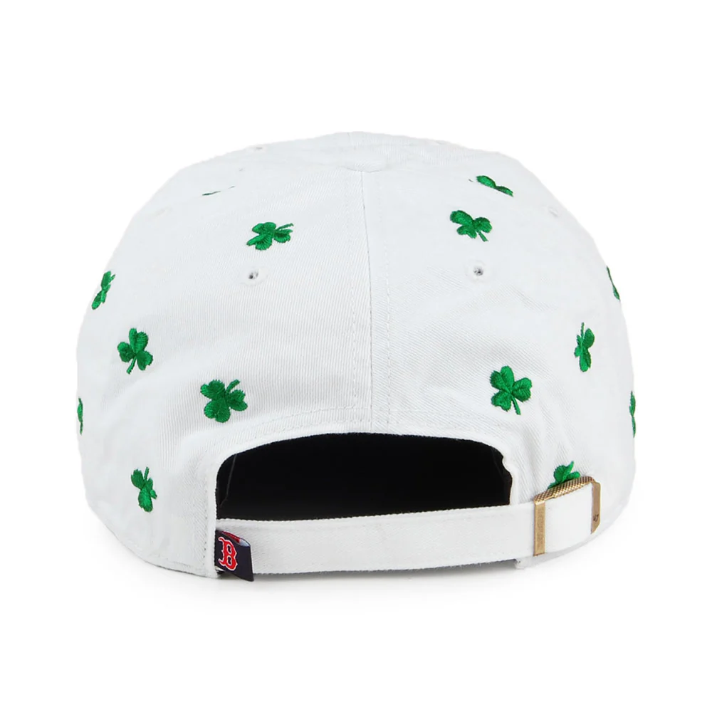47 Brand St Patricks Clover Boston Red Sox Baseball Cap - Clean Up - Weiß-Grün - Image 3