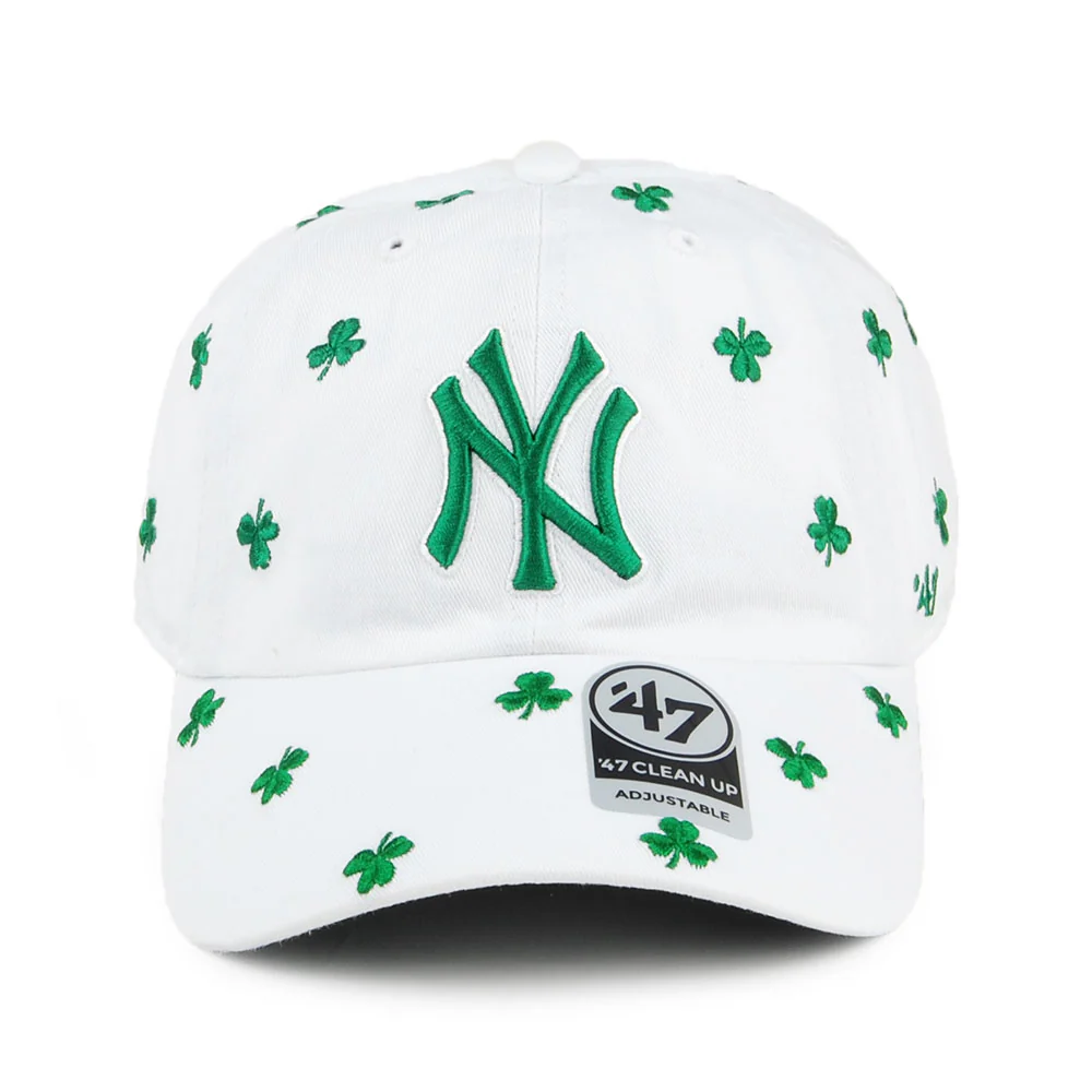 47 Brand St Patricks Clover New York Yankees Baseball Cap - Clean Up - Weiß-Grün - Image 2