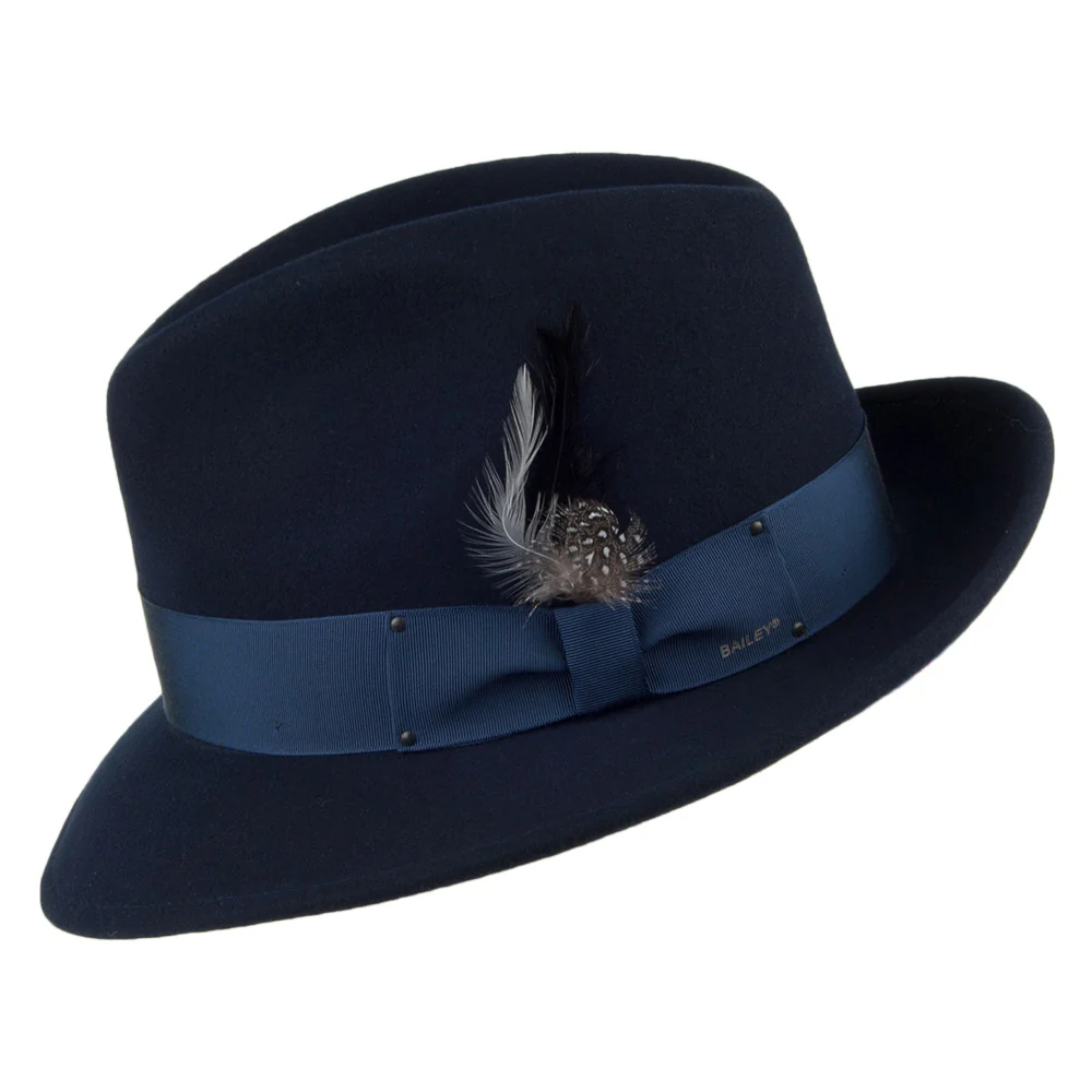 Bailey Blixen Knautschbarer Wasserabweisende Fedora Hut aus Wollfilz - Marineblau - Image 2