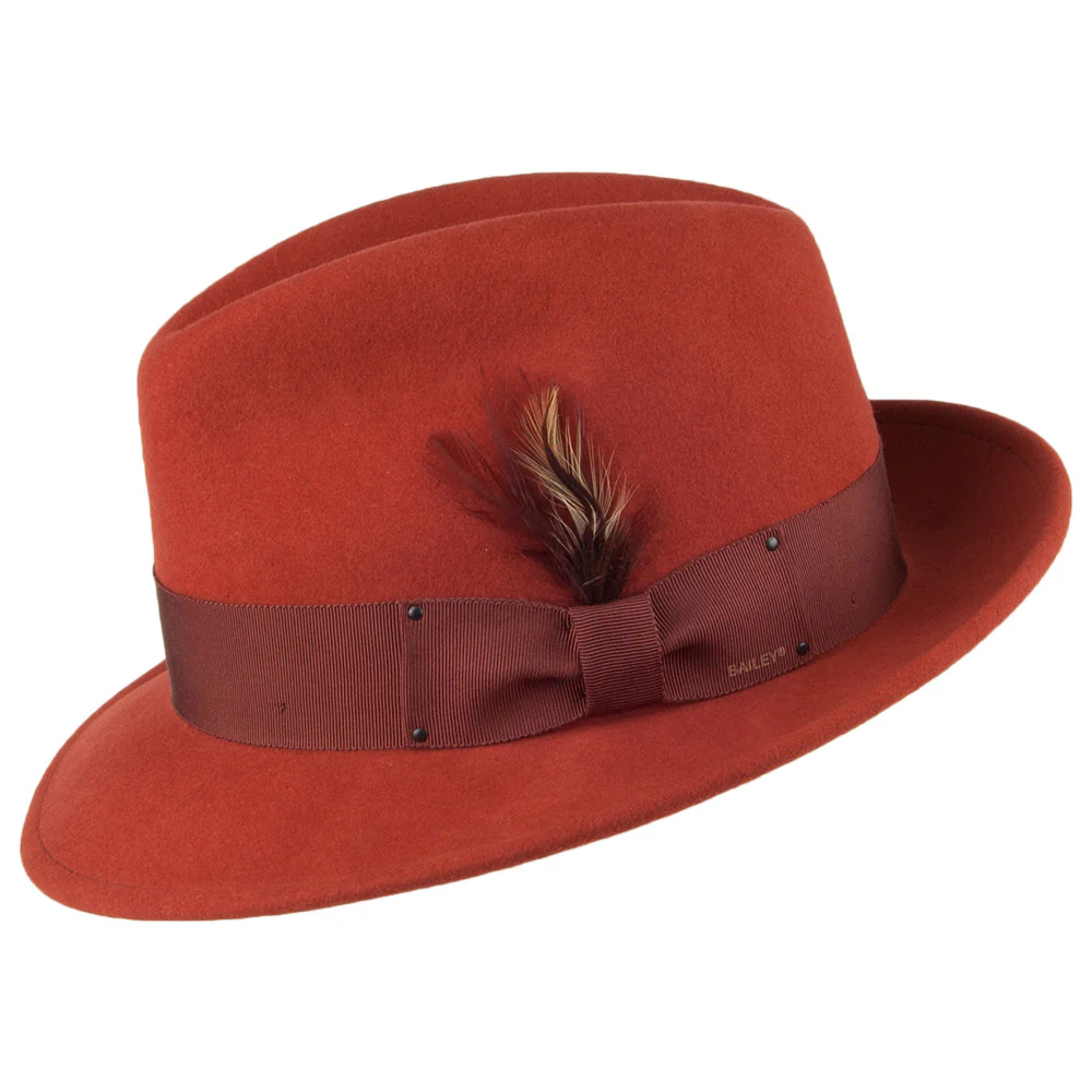 Bailey Blixen Knautschbarer Wasserabweisende Fedora Hut aus Wollfilz - Rostrot - Image 2
