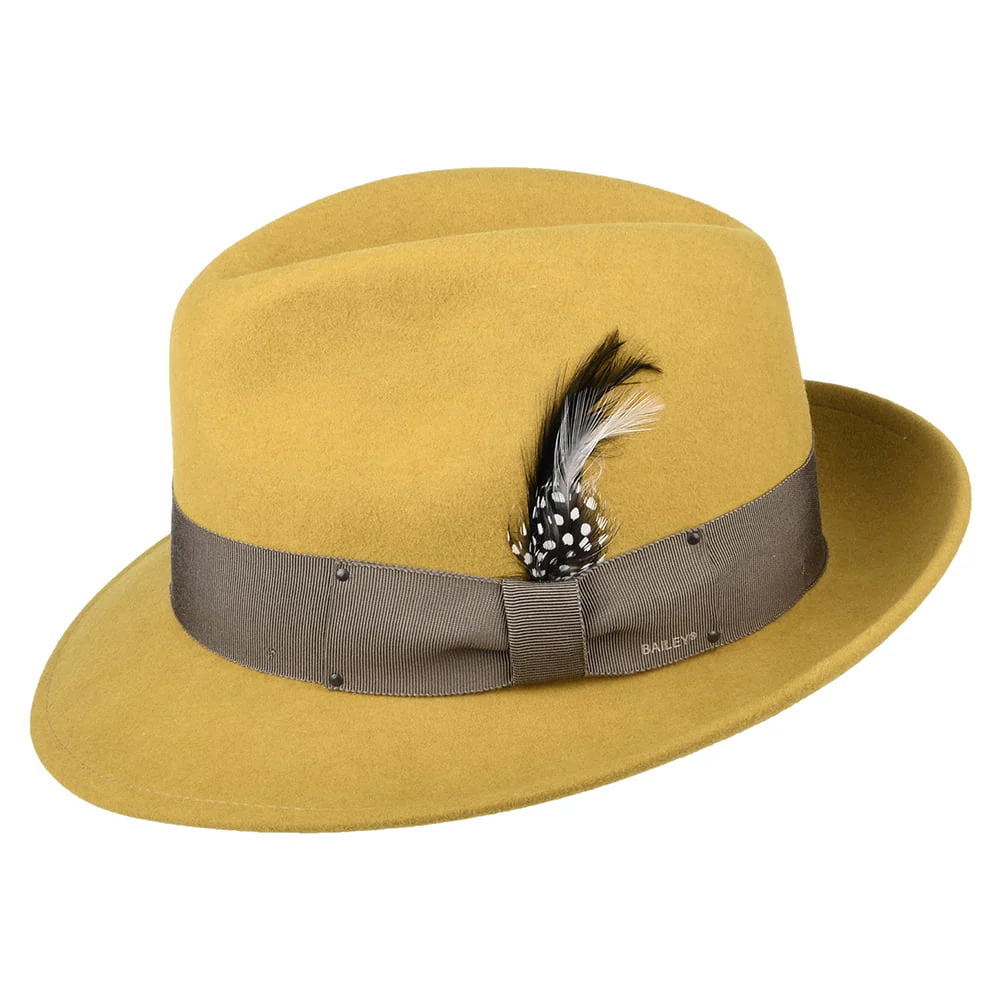 Bailey Blixen Knautschbarer Wasserabweisende Fedora Hut aus Wollfilz - Senfgelb - Image 2