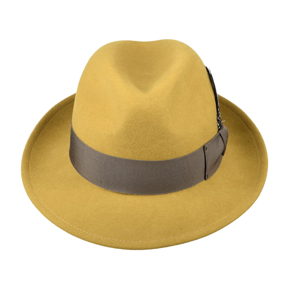 Bailey Blixen Knautschbarer Wasserabweisende Fedora Hut aus Wollfilz - Senfgelb - Image 3
