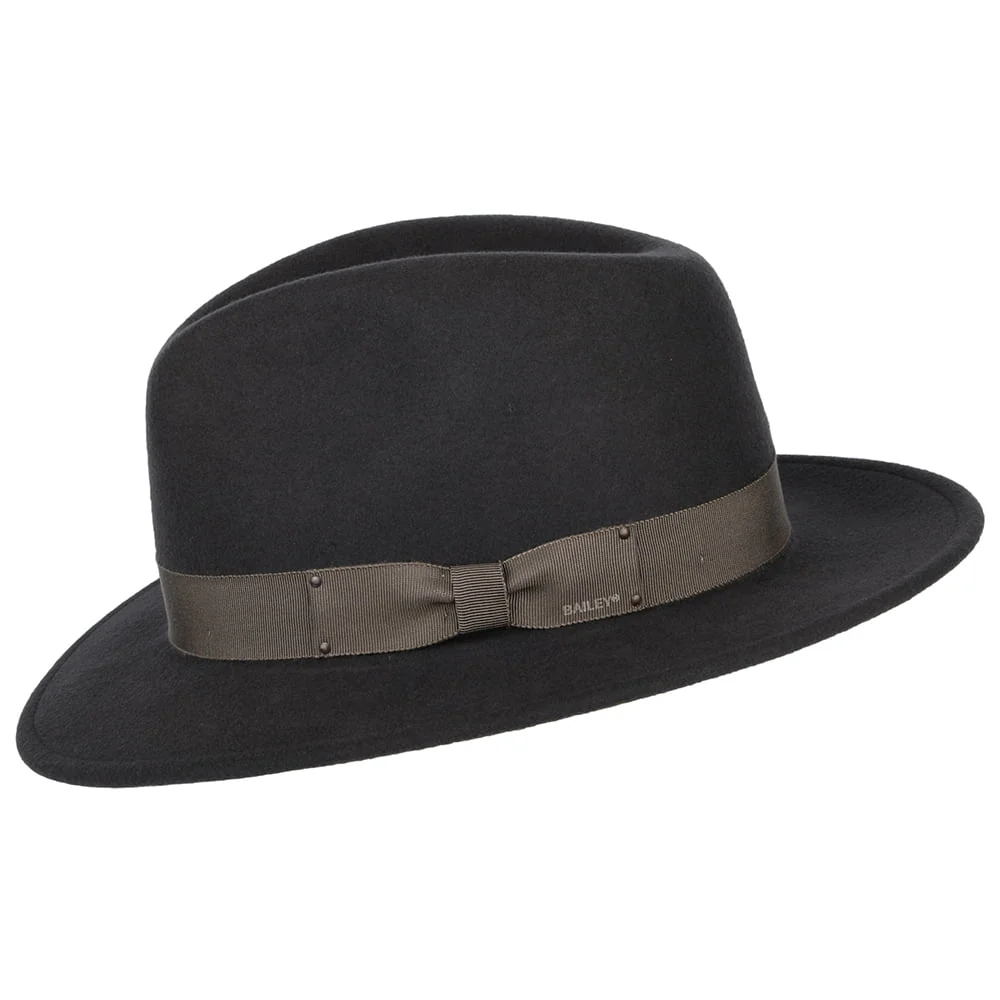 Bailey Curtis Knautschbarer Wasserabweisende Fedora Hut aus Wollfilz - Grau - Image 2