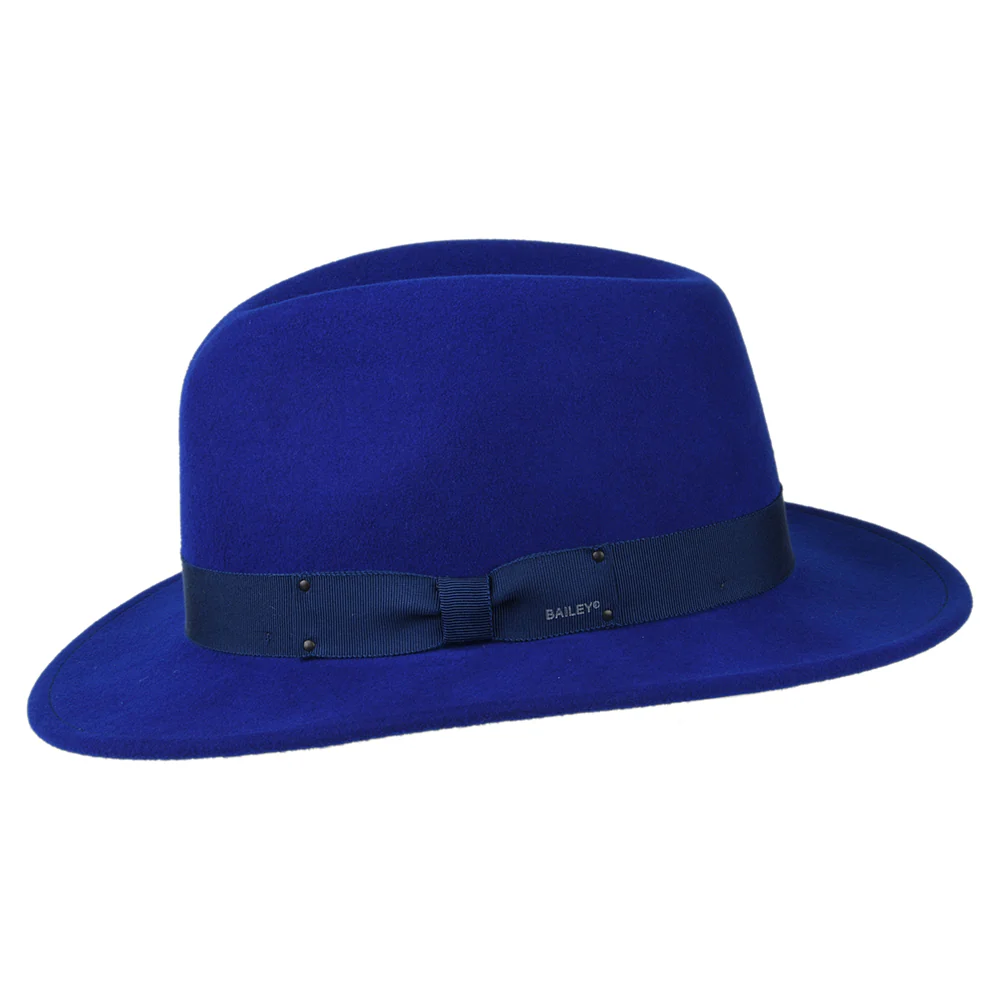 Bailey Curtis Knautschbarer Wasserabweisende Fedora Hut aus Wollfilz - Königsblau - Image 2