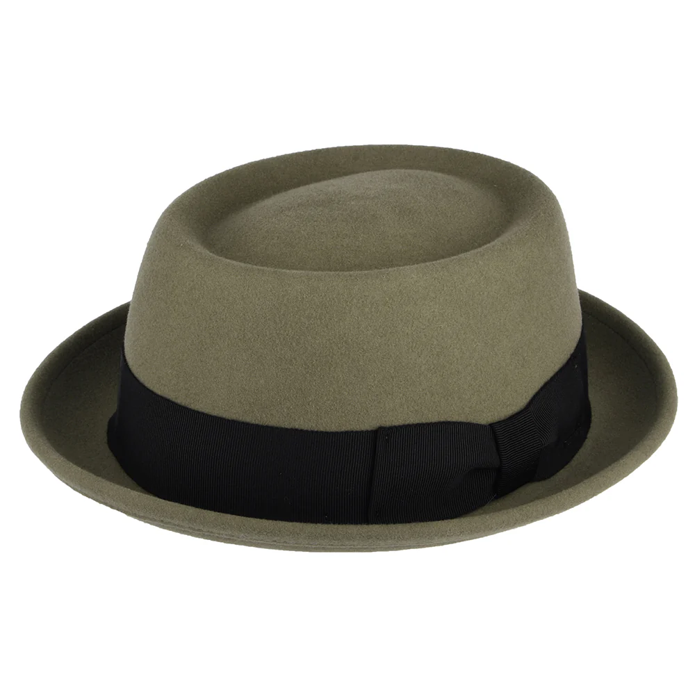 Bailey Darron Knautschbarer Wasserabweisende Pork Pie Hut aus Wollfilz - Khaki