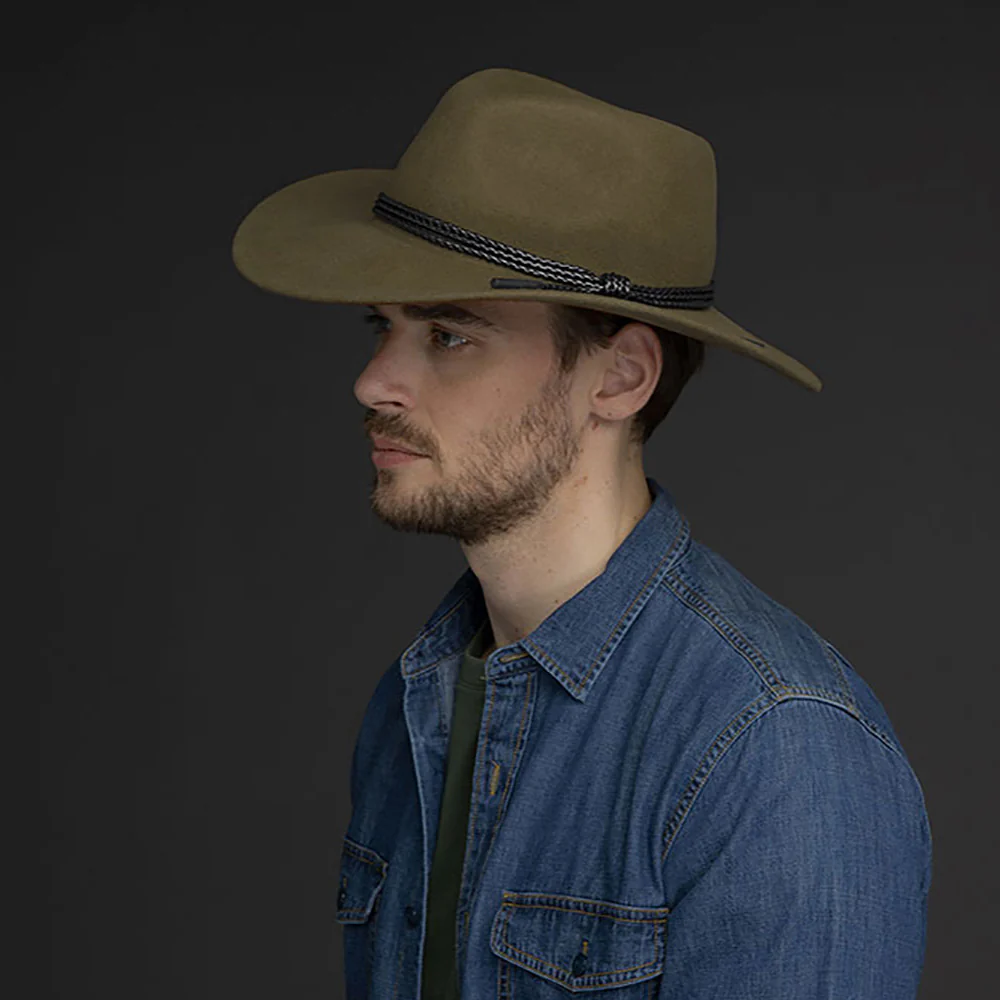 Bailey Piston Fedora Hut aus Wollfilz - Olivgrün - Image 5