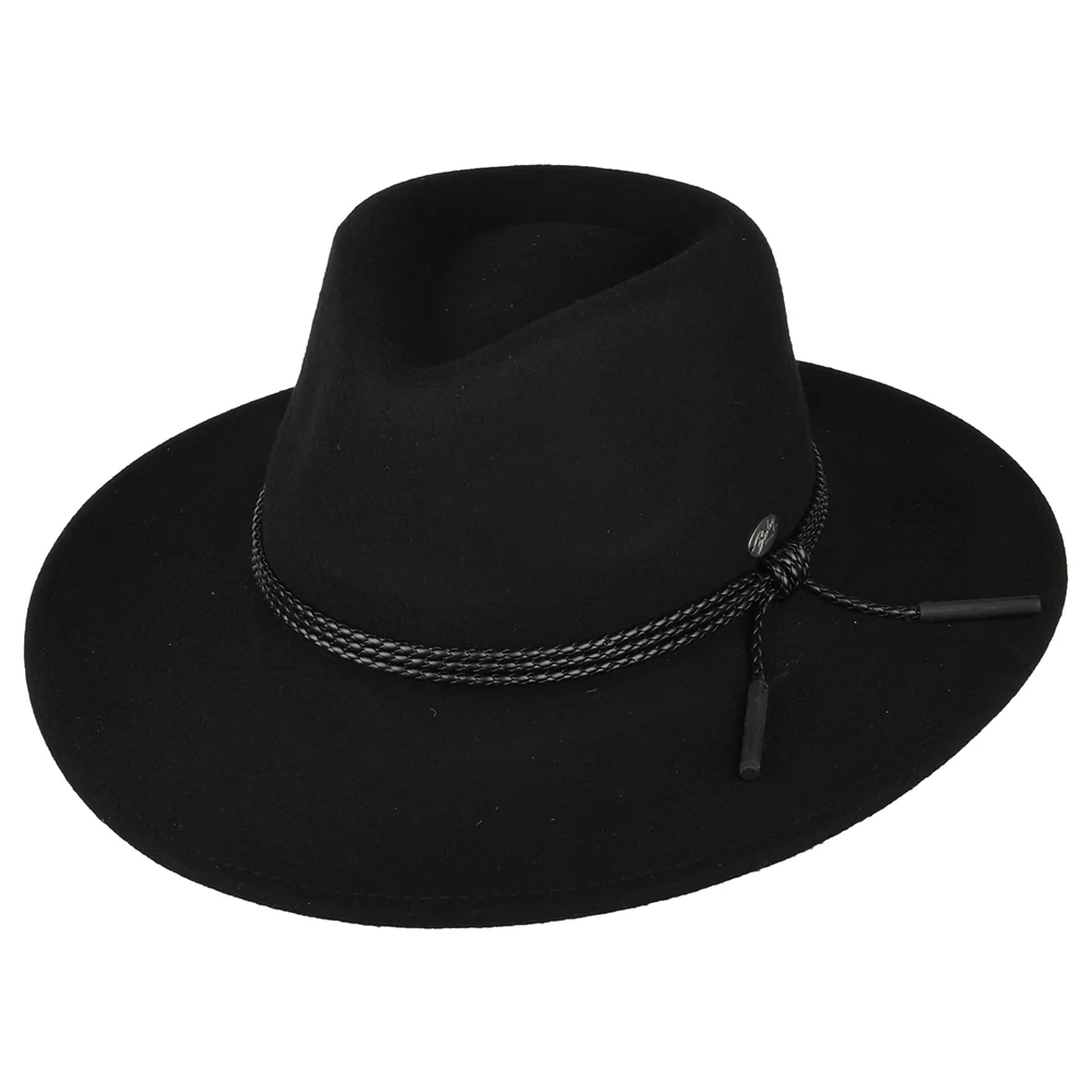 Bailey Piston Fedora Hut aus Wollfilz - Schwarz