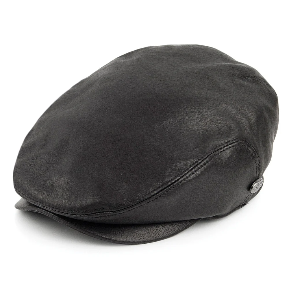 Bailey Stockton Schiebermütze aus Leder - Schwarz