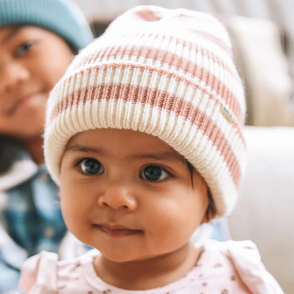 Barts Baby Milo Beanie Mütze - Rosé-Weiß - Image 2