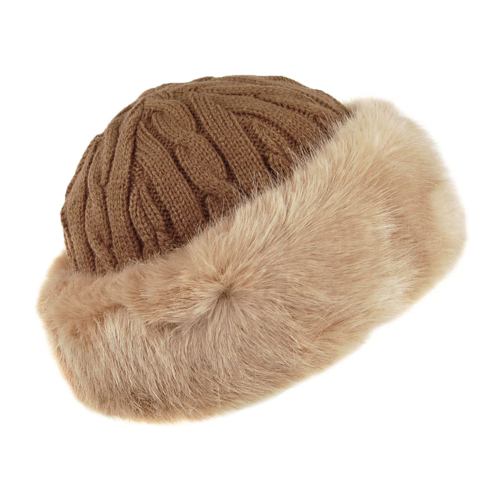 Barts Beanie Mütze Cable aus Kunstfell - Hellbraun - Image 2
