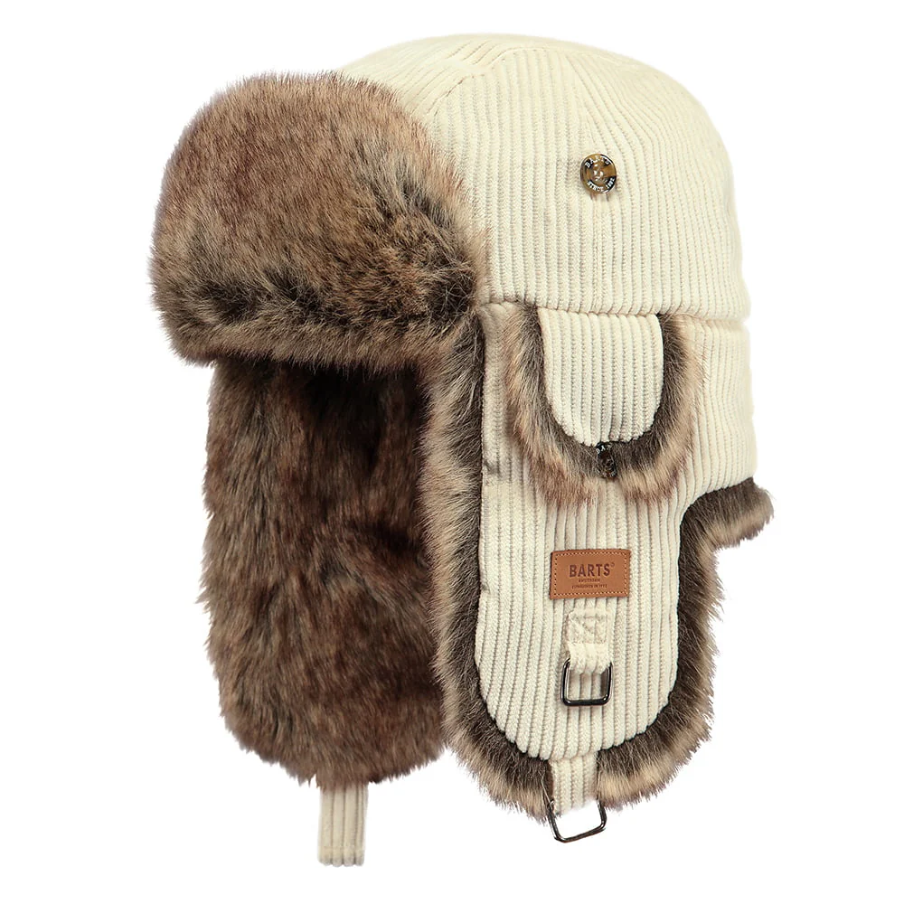Barts Corduroy Rib Bomber Fliegermütze aus Kunstfell - Creme