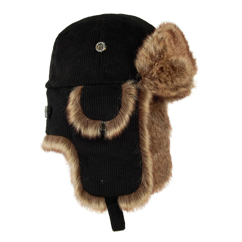 Barts Corduroy Rib Bomber Fliegermütze aus Kunstfell - Schwarz - Image 2