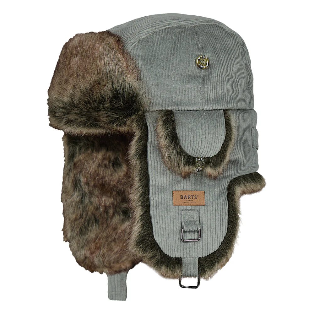 Barts Corduroy Rib Bomber Fliegermütze aus Kunstfell - Seladongrün