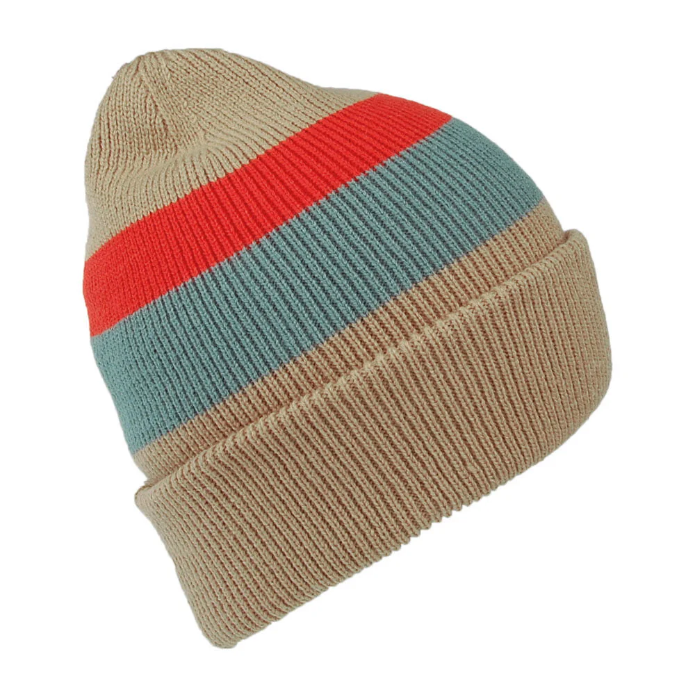 Barts Cowie Cuff Knit Beanie Mütze gestreift - Kamel - Image 2