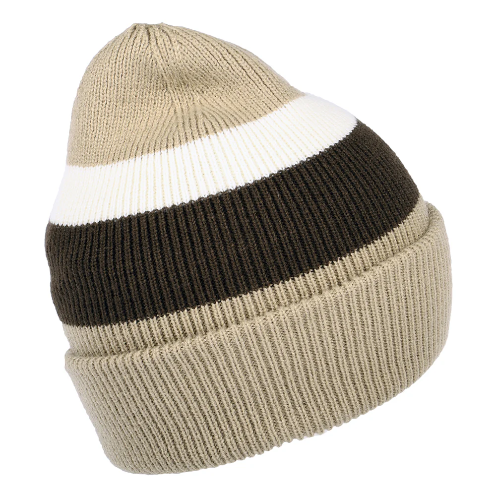 Barts Cowie Cuff Knit Beanie Mütze gestreift - Taupe-Braun - Image 2
