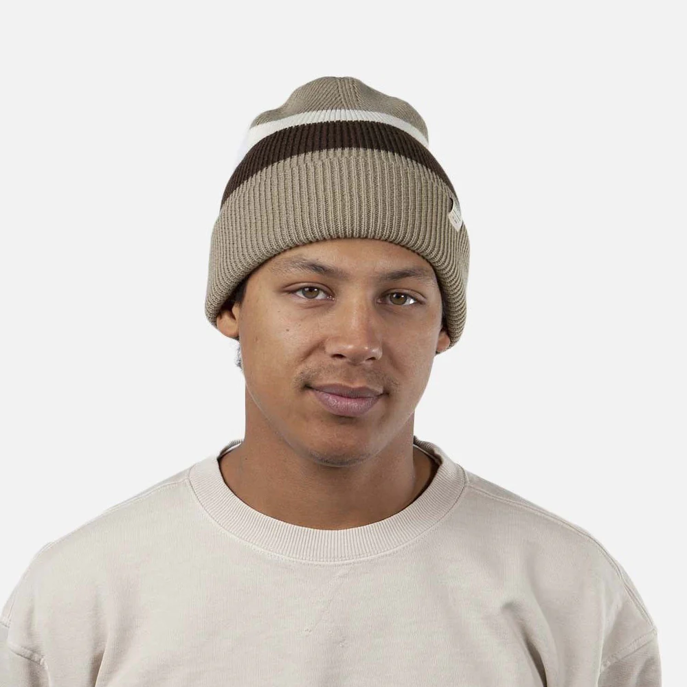 Barts Cowie Cuff Knit Beanie Mütze gestreift - Taupe-Braun - Image 5