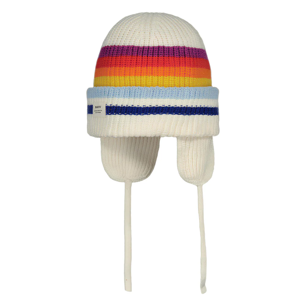 Barts Falcony Beanie Mütze mit Ohrenklappen - Cremefarben-Multi