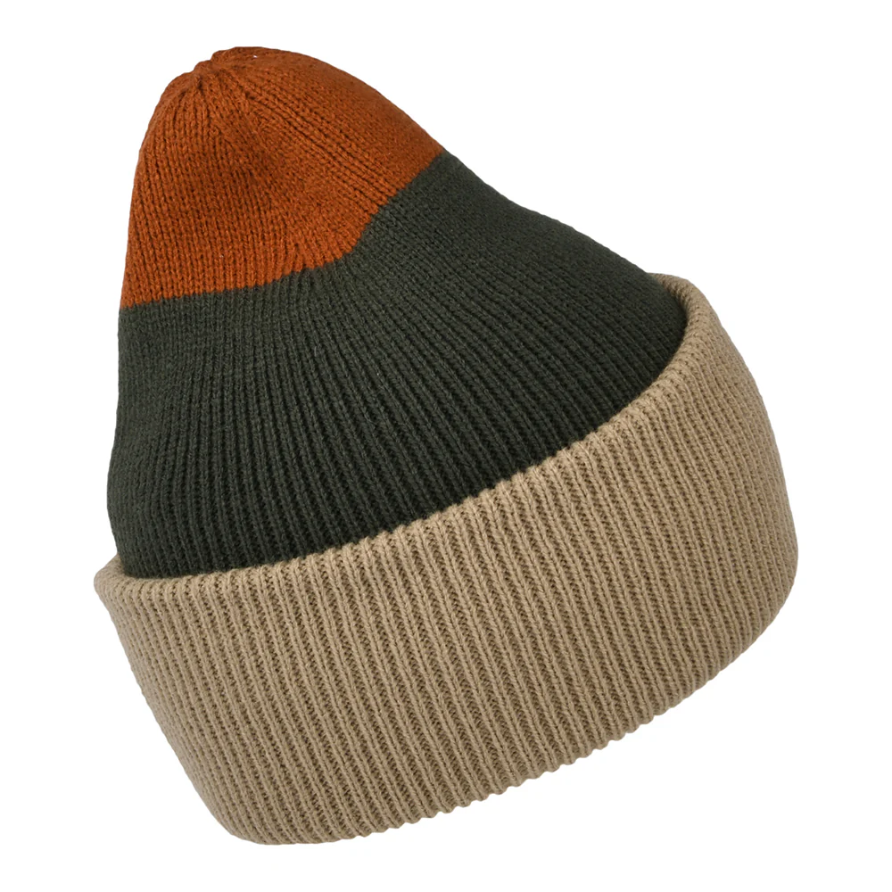 Barts Semmoe Cuffed Beanie Mütze - Taupe-Olivgrün-Rot - Image 2