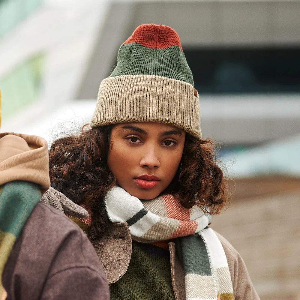 Barts Semmoe Cuffed Beanie Mütze - Taupe-Olivgrün-Rot - Image 3