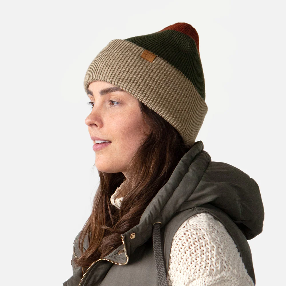 Barts Semmoe Cuffed Beanie Mütze - Taupe-Olivgrün-Rot - Image 9