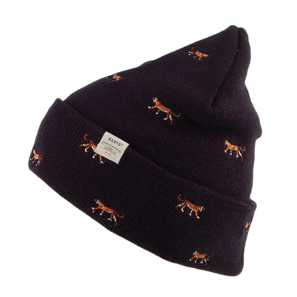 Barts Vinson Tiger mit Umschlag Beanie Mütze - Marineblau