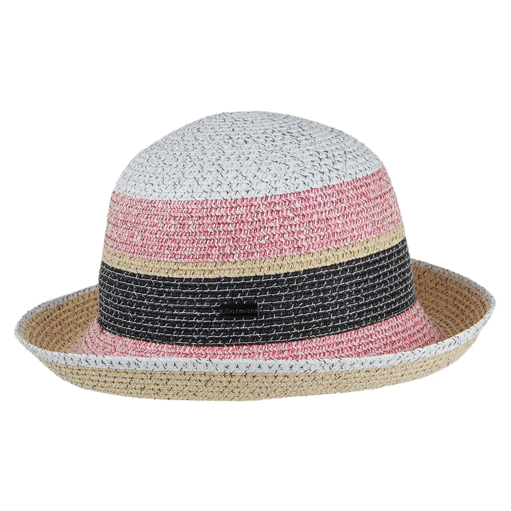 Betmar Catherine Sonnenhut mit Streifen - Natur-Pink - Image 2