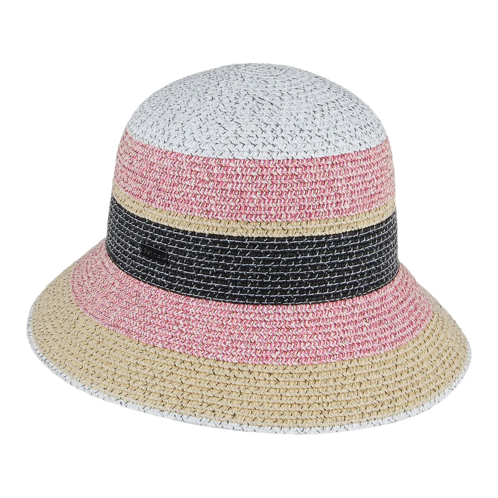 Betmar Catherine Sonnenhut mit Streifen - Natur-Pink - Image 3