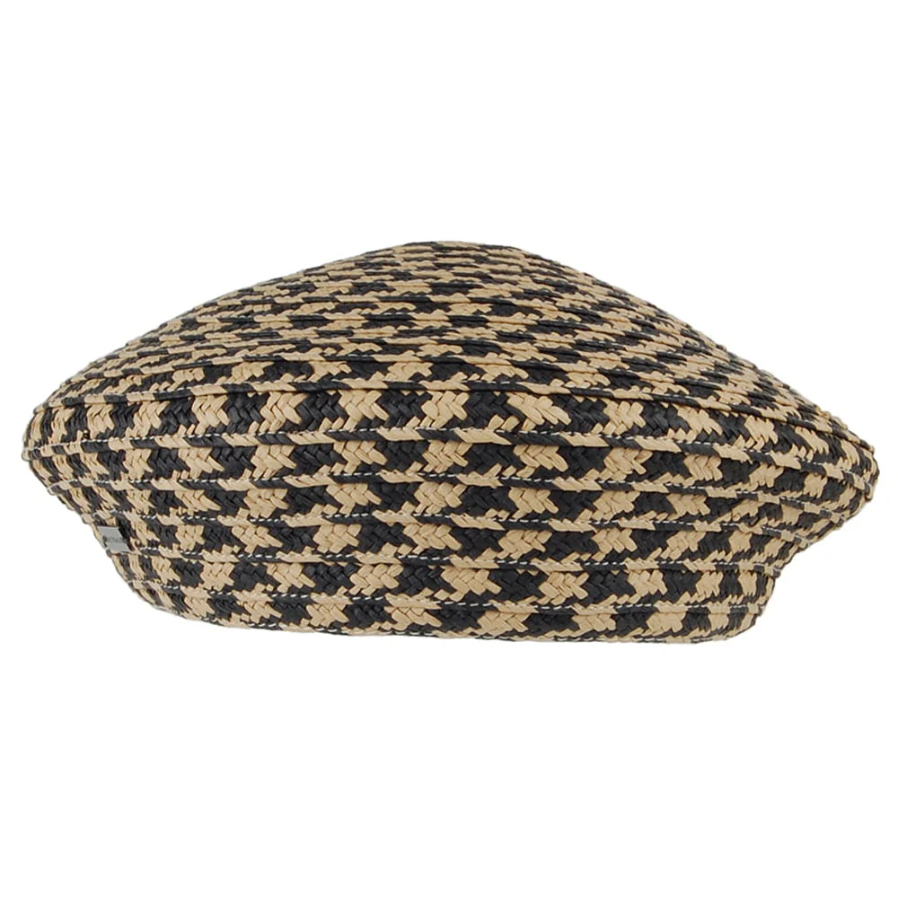 Betmar Christine Sommer Baskenmütze Houndstooth - Schwarz-Natur