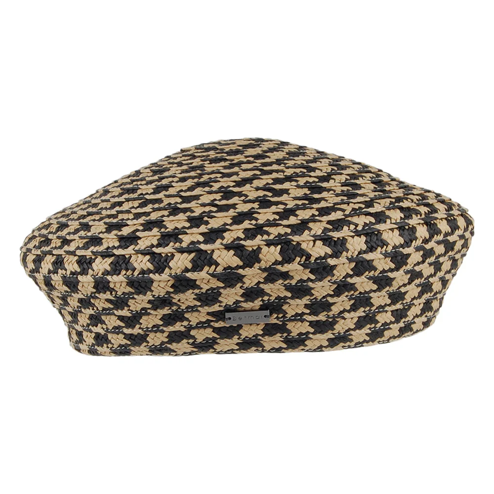 Betmar Christine Sommer Baskenmütze Houndstooth - Schwarz-Natur - Image 2
