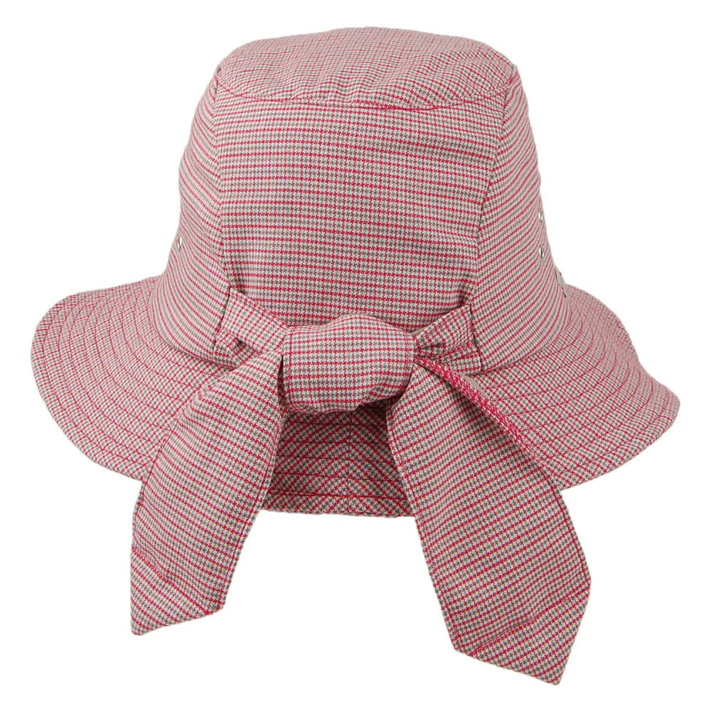 Betmar Geknoteter Glockenhut Houndstooth - Rot-Multi - Image 3