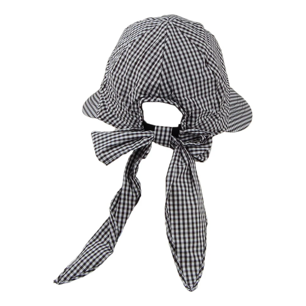 Betmar Sommermütze mit großem Visier Gingham - Schwarz-Weiß - Image 3