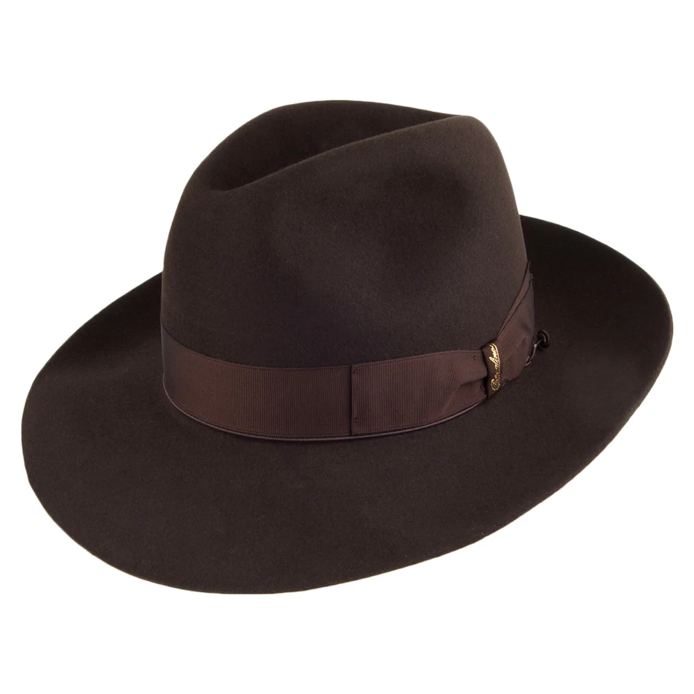 Borsalino Avalon Fedora Hut - Dunkelbraun