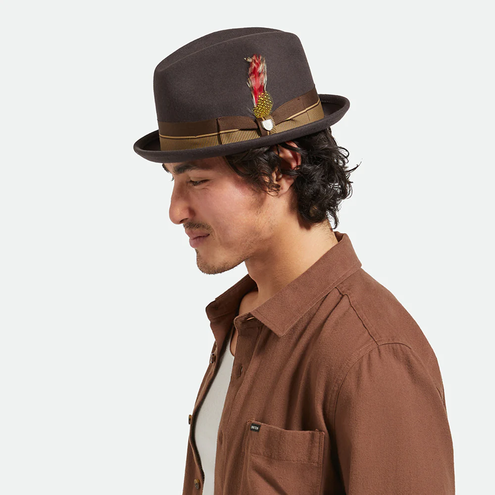 Brixton 20th Anniversary Gain Trilby Hut aus Wollfilz - Schokolade - Image 8