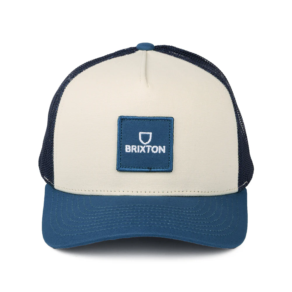 Brixton Alpha Block NetPlus MP Trucker Cap - Blau-Weiß - Image 2