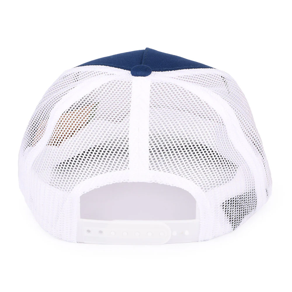 Brixton Alpha Block NetPlus MP Trucker Cap - Marineblau-Weiß - Image 3
