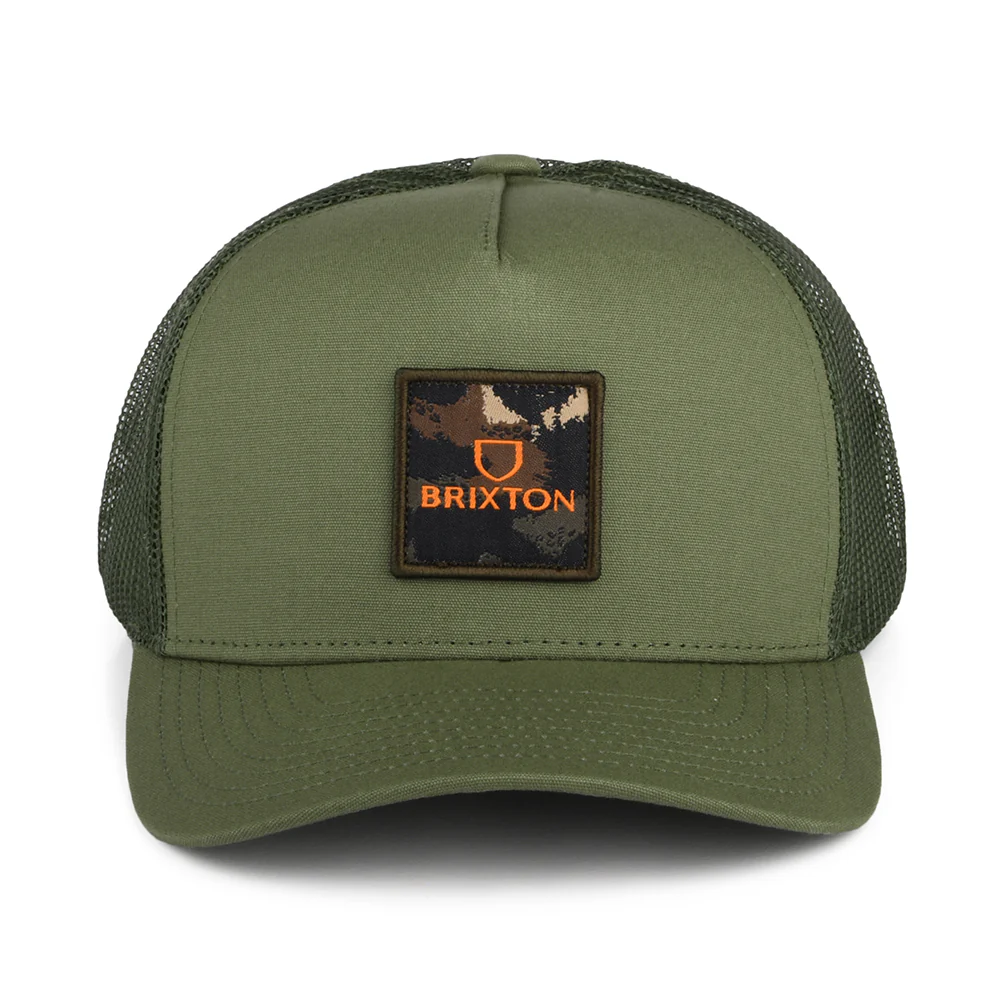 Brixton Alpha Block NetPlus MP Trucker Cap - Olivgrün - Image 2