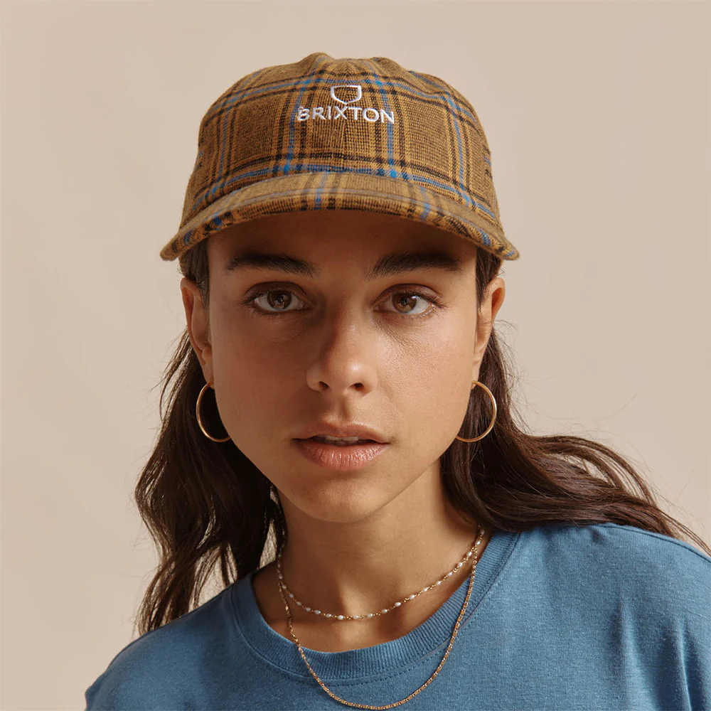 Brixton Alpha LP Baseball Cap mit Schottenkaro - Rostfarben-Multi - Image 4
