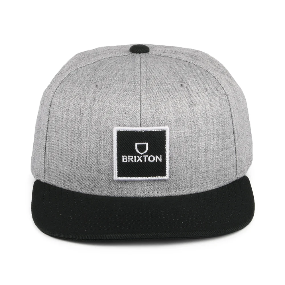 Brixton Alpha Square NetPlus MP Snapback Cap - Grau Melliert-Schwarz - Image 2