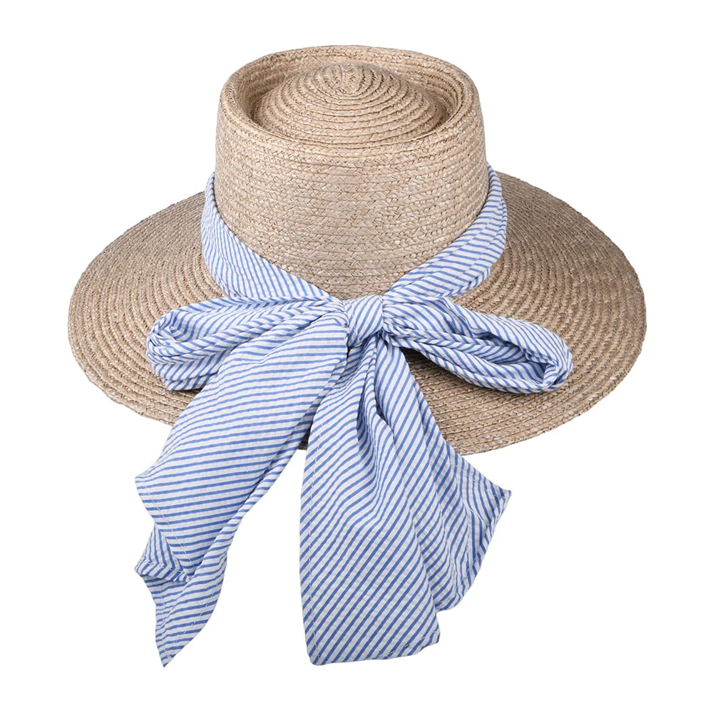 Brixton Aries Sonnenhut aus Stroh - Elfenbein-Blau - Image 3