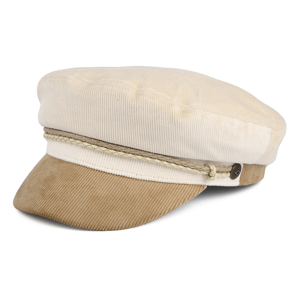 Brixton Ashland Kord Schiffermütze aus Baumwolle - Beige-Hellbraun