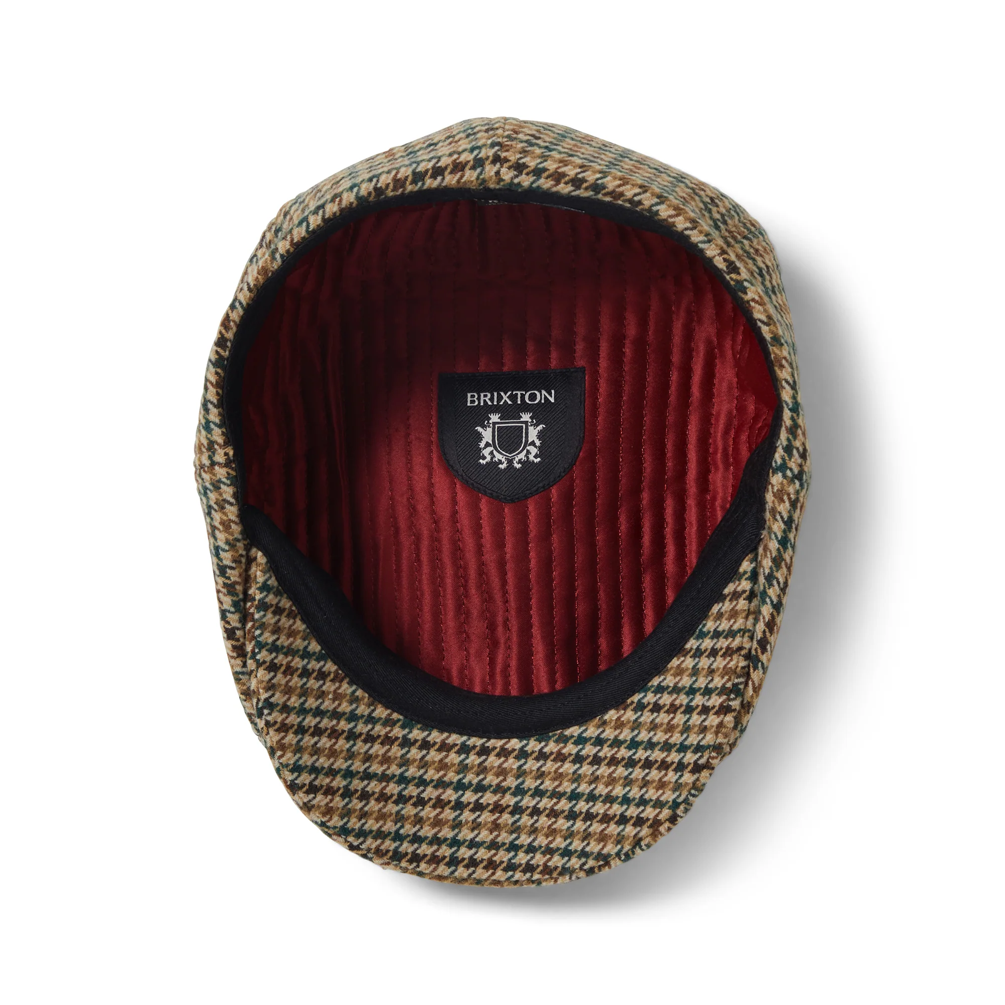 Brixton Brood Ballonmütze Houndstooth - Khaki-Ocker-Grün - Image 4