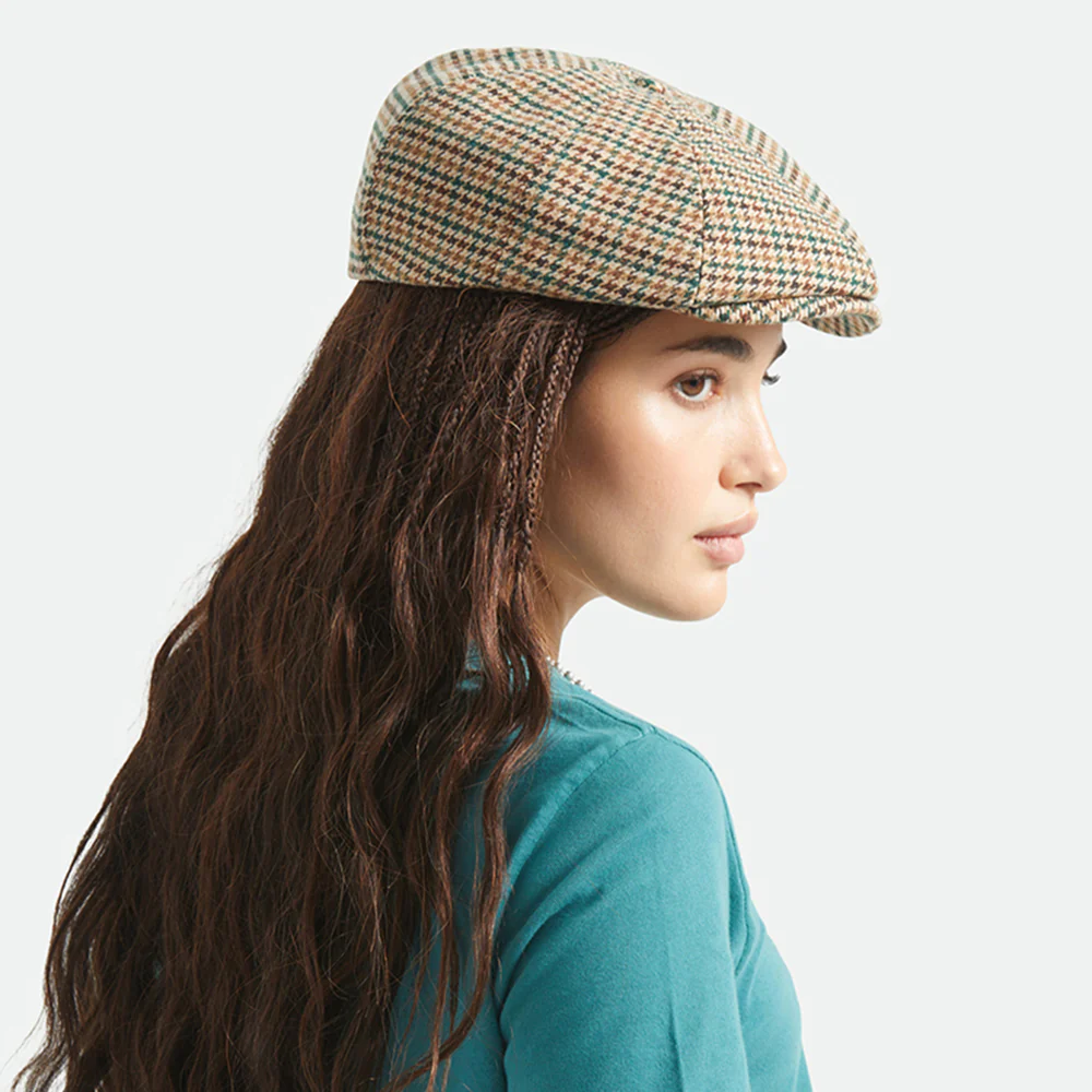 Brixton Brood Ballonmütze Houndstooth - Khaki-Ocker-Grün - Image 6
