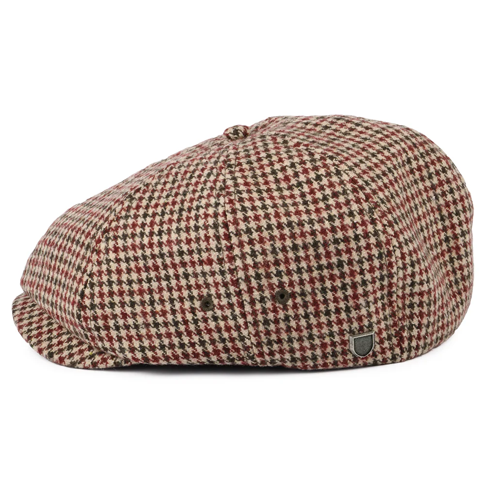 Brixton Brood II Leichtgewicht Ballonmütze Houndstooth - Preiselbeerenrot-Kamel - Image 3
