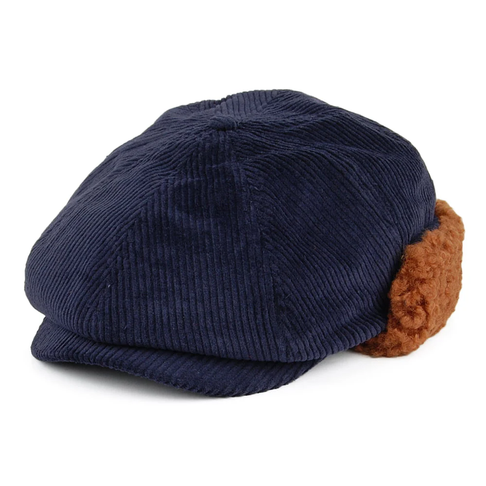 Brixton Brood Kord Ballonmütze mit Ohrenklappen - Marineblau
