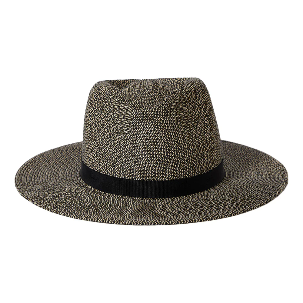 Brixton Carolina Knautschbarer Fedora Hut aus Toyo Stroh - Schwarz-Natur - Image 2