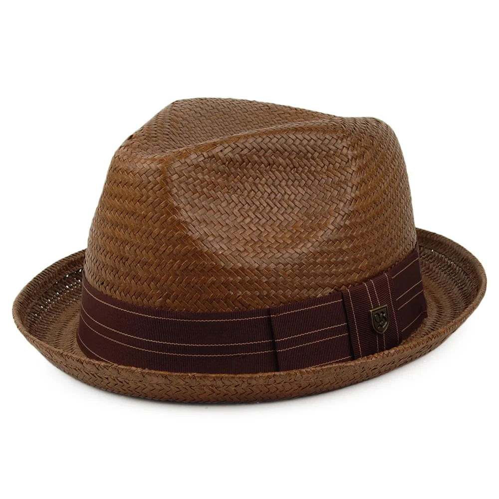 Brixton Castor Trilby Hut aus Stroh - Sepia-Braun