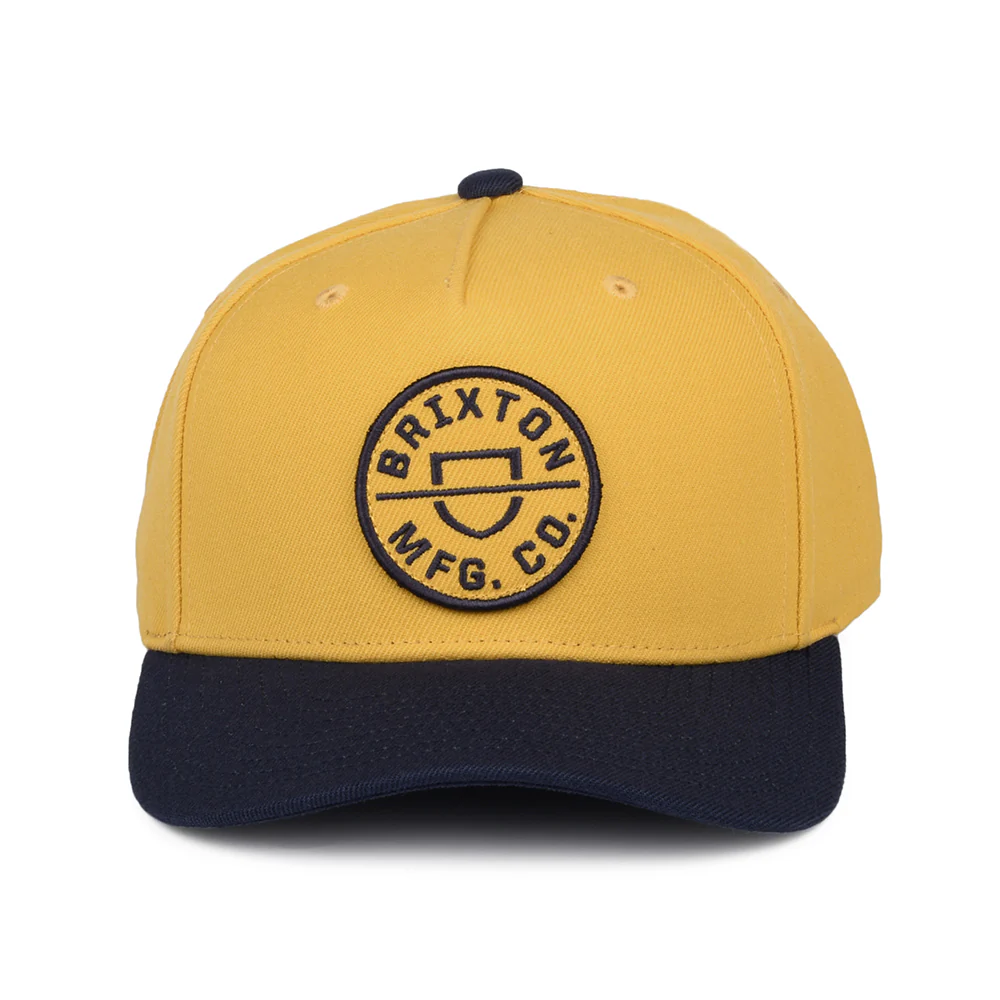 Brixton Crest C NetPlus MP Snapback Cap - Gelb-Marineblau - Image 2