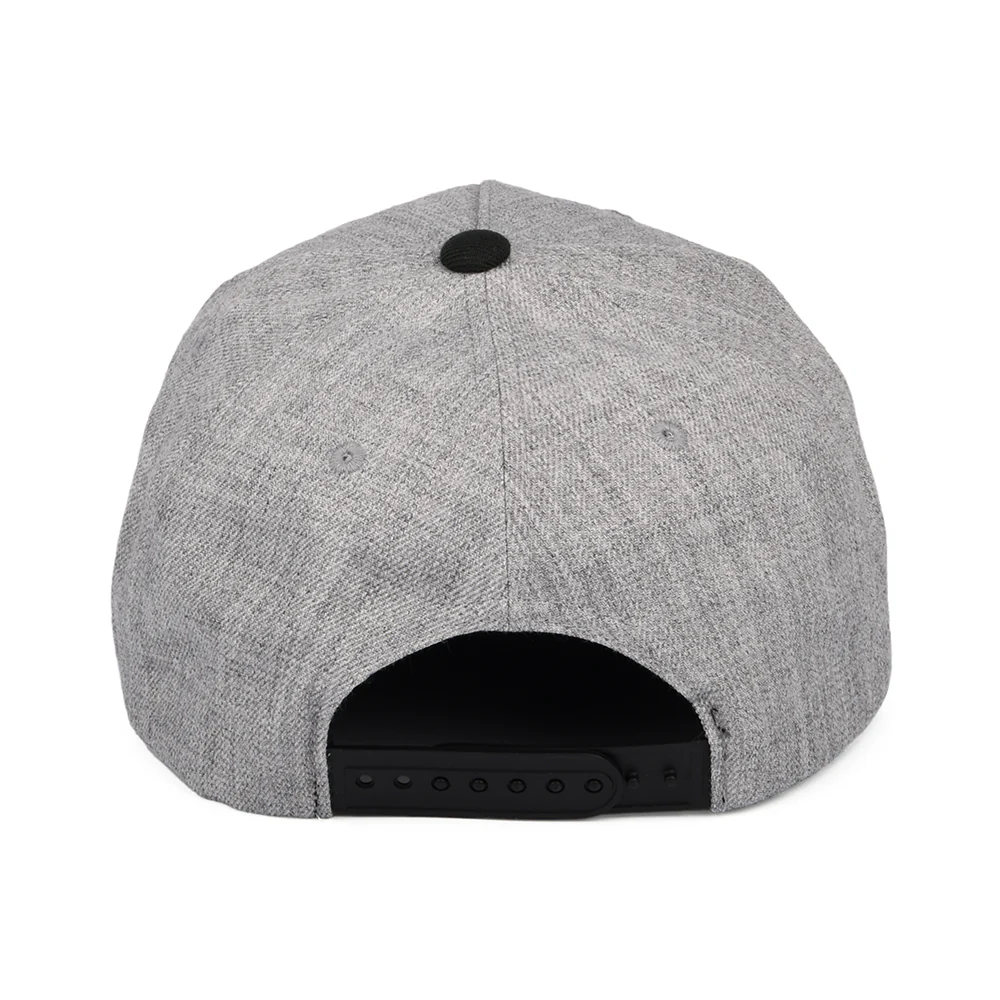 Brixton Crest C NetPlus MP Snapback Cap - Grau Melliert-Schwarz - Image 3