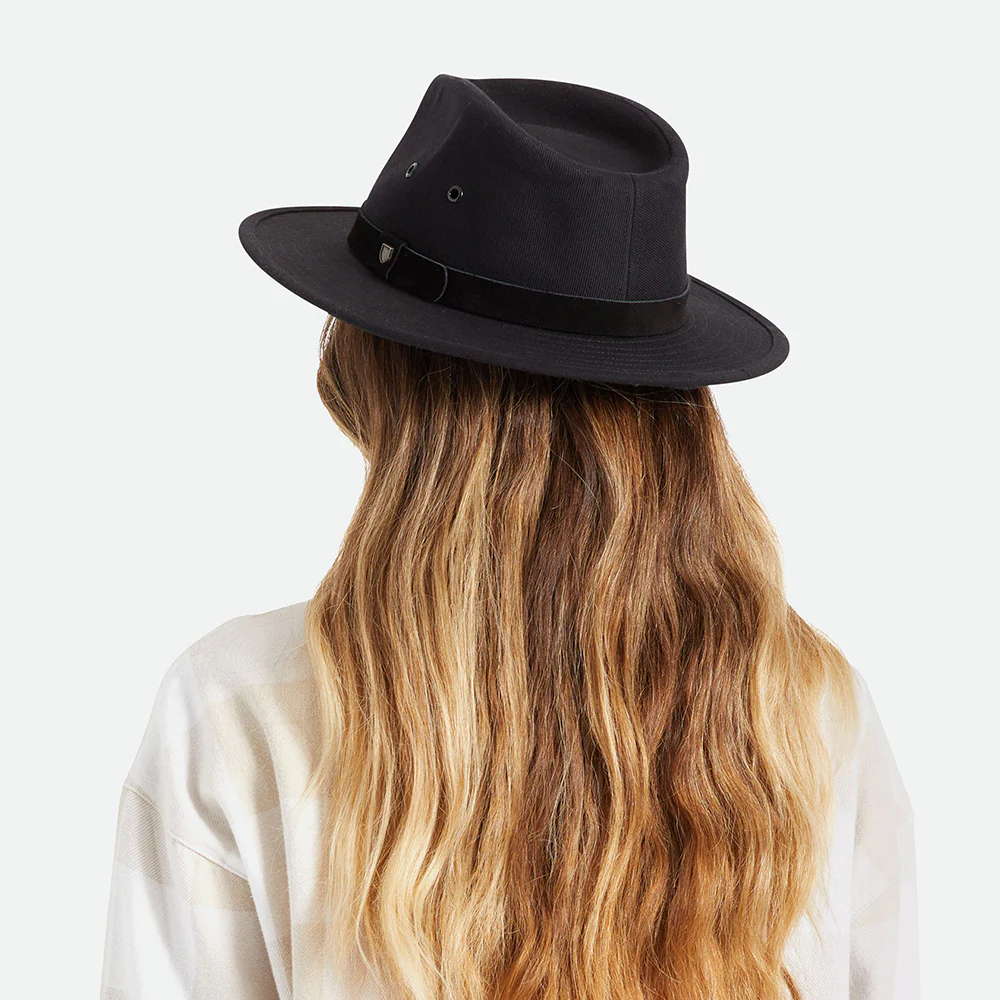 Brixton Messer X Adventure Wasserabweisender Fedora Hut aus Baumwolle - Schwarz - Image 6